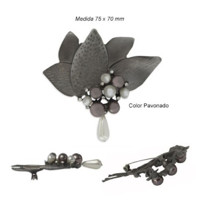 BROCHE METAL PERLAS 119202...